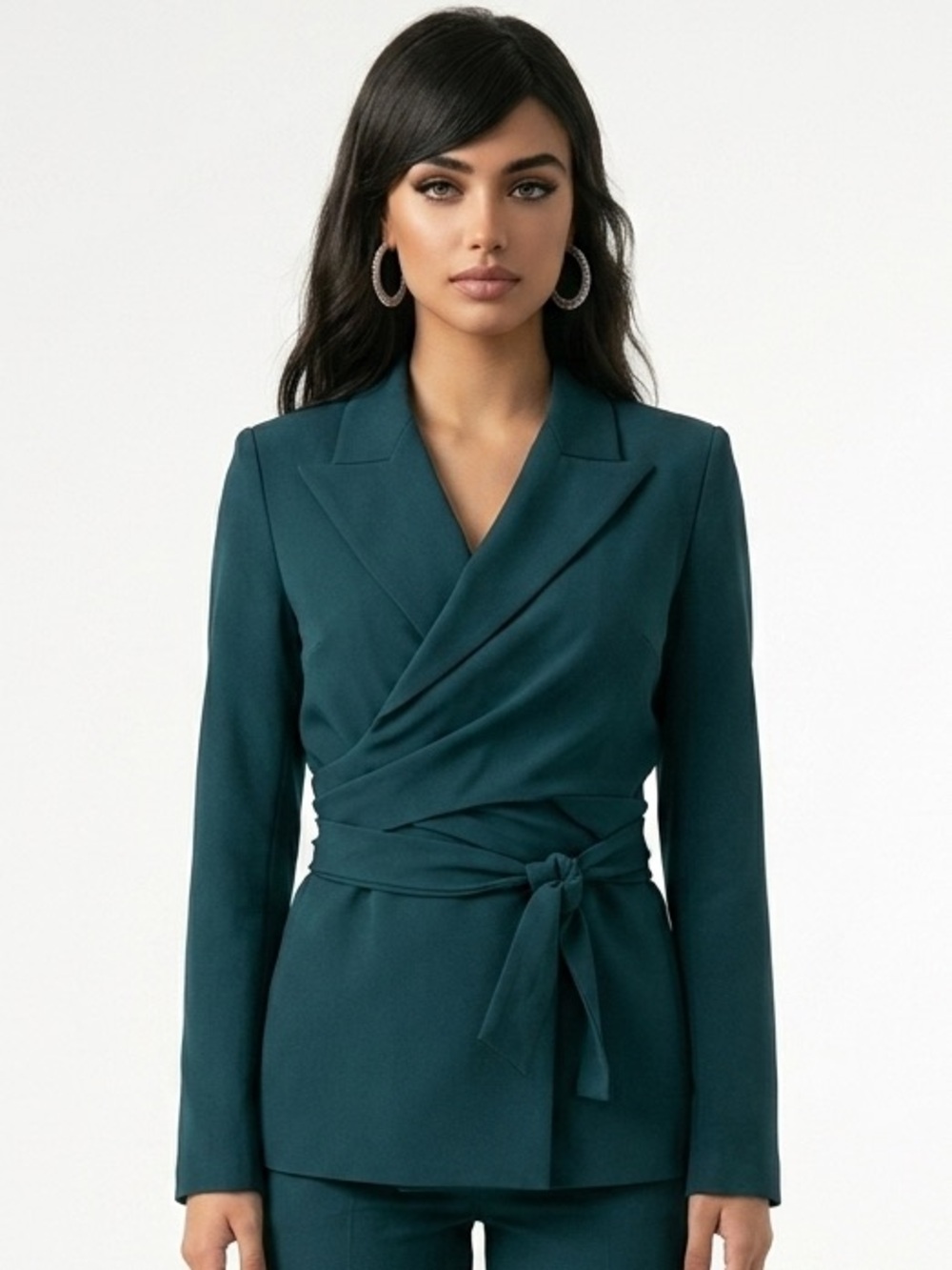 LAFAYETTE 148 | NEW Deep Ivy Green Cropped Wrap Blazer Women’s Size XS